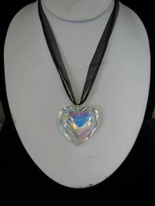 Products: Iridised Clear Glass Heart Necklace – Glass Room