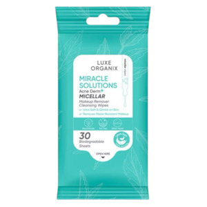Luxe Organix: Luxe Organix Miracle Solutions Micellar Make Up Remover Cleansing Wipes