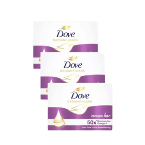 Soap: Dove Serum Bar 50x Niacinamide + Omega 6 Soap (3x90g)
