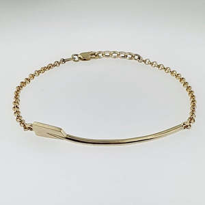 Rowing Jewellery: Rowing 9ct Yellow Gold Long Oar Bracelet