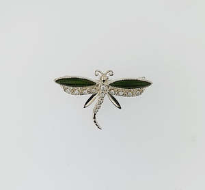 Kiwiana Jewellery: Greenstone Sterling Silver Brooch