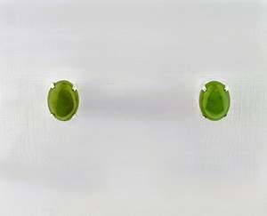 Greenstone & Sterling Silver Earrings