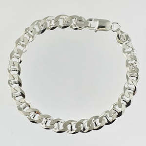 Bangles Bracelets: Sterling Silver Diamond Cut Anchor Bracelet