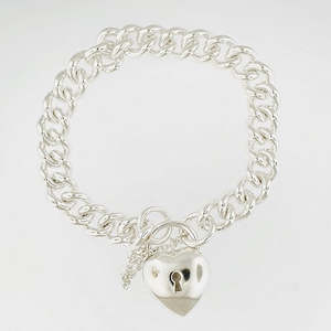 Bangles Bracelets: Sterling Silver Padlock Bracelet
