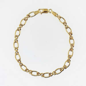 Bangles Bracelets: 9ct Yellow Gold Figaro Bracelet