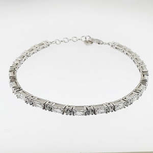 Bangles Bracelets: CZ Sterling Silver Tennis Bracelet
