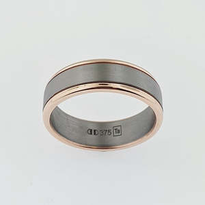 Tantalum & 9ct Rose Gold Ring