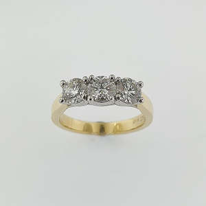 Engagement Rings: Diamond 18ct Gold & Platinum Three Stone Ring