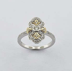 Engagement Rings: 9ct Yellow & White Gold Diamond Ring