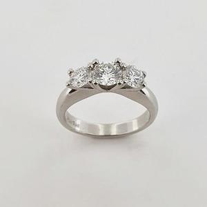 Diamond Platinum Three Stone Ring