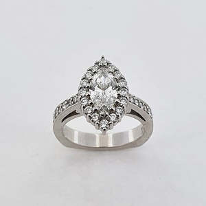 Diamond Platinum Halo Ring