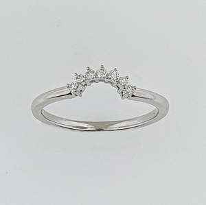 Ladies: Diamond 18ct White Gold Curved Ring