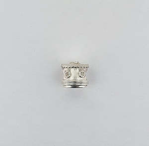 Paddling Sterling Silver Drum Bead