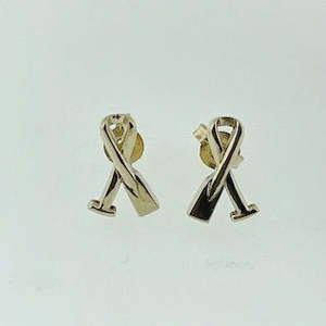 Paddling 9ct Yellow Gold Ribbon Paddle Stud Earrings