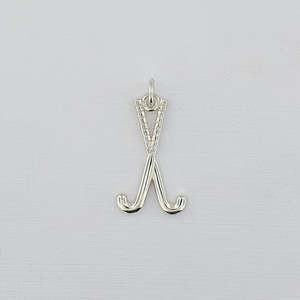 Hockey Sterling Silver Sticks Pendant