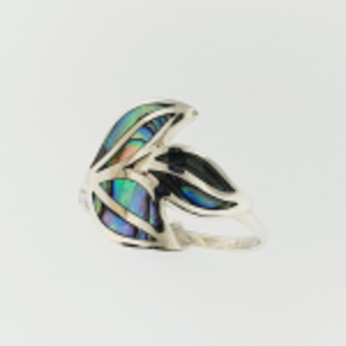 Rings: Paua Sterling Silver Leaf Ring
