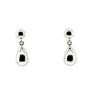 Earrings: 9ct White Gold Teardrop Earrings