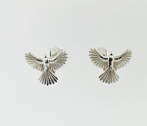 Sterling Silver Fantail Stud Earrings