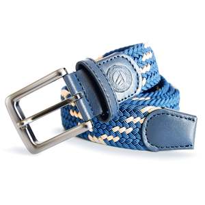 Belts: Navy with Khaki Cross Woven Belt