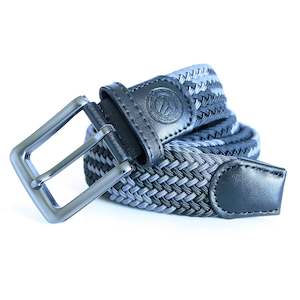 Belts: Black & Grey Woven Belt