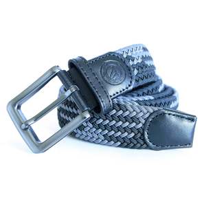 Belts: Black & Grey Woven Belt