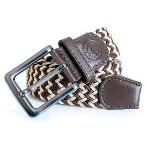 Belts: Brown & Khaki Woven Belt
