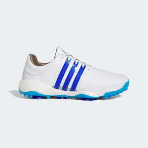 Shoes: Adidas Tour 360 White/Blue Spiked Golf Shoes