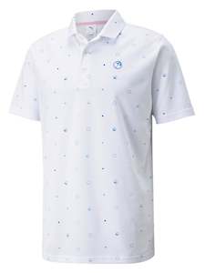 Mens Apparel: Puma Arnold Palmer Legacy Print Polo White/Blue