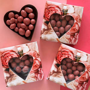 Build Your Own: Posies Heart - Chocolate heart cup with raspberries coated in ruby chocolate