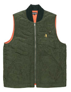 Mens Jackets: Passport Tilde Puff Packers Vest / Olive