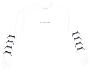 Sci Fi Fantasy: Sci-Fi Fantasy Metal Logo L/S Tee / White
