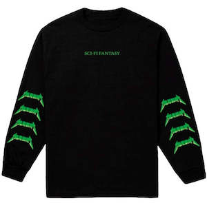 Sci-Fi Fantasy Metal Logo L/S Tee / Black
