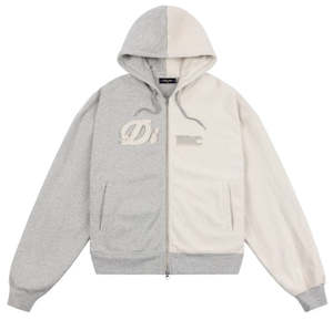 Hoodies Crew Sweatshirts: Dime Reverse French Terry Zip Up Hoodie / Heather Grey