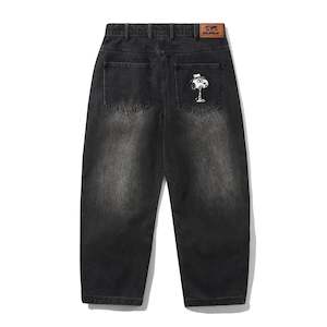 Mens Pants: Butter Goods x Peanuts Spike Denim Jeans / Faded Black