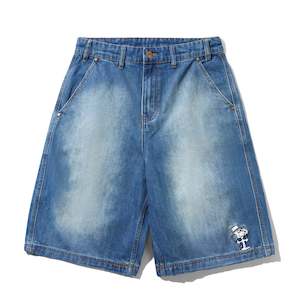 Mens Shorts: Butter Goods x Peanuts Spike Work Shorts Distressed / Indigo