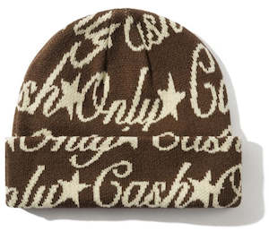 Cash Only: Cash Only Script Beanie / Brown