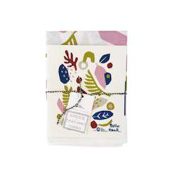 Spring SET (50% Linen Tea towel + SPRUCE Dishcloth) by Belle Hawk