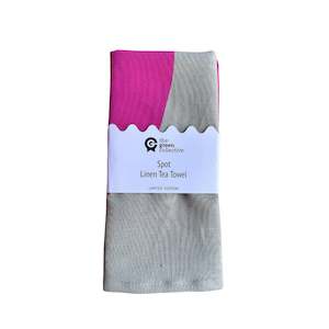 SPRUCE cloth: Pink SPOT Tea Towel by The Green Collective (50% Linen)