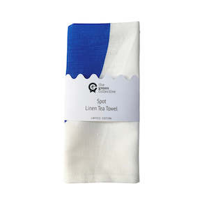 SPRUCE cloth: Cobalt Blue SPOT Tea Towel by The Green Collective (50% Linen)