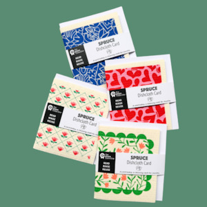 gift card: SPRUCE Greeting Card Dishcloth SET of 4