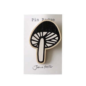 Pins Brooches: Mushroom Brooch - Black