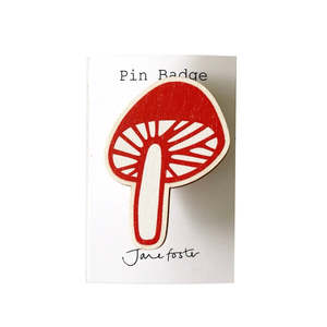 Pins Brooches: Mushroom Brooch - Red