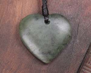 Other Jewellery Designs: NZ Greenstone Small Heart Pendant (BN851) Rimu Pounamu