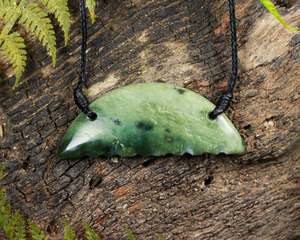 Other Jewellery Designs: NZ Greenstone Medium Freeform Shield or Breastplate Pendant (BN013) Hapopo Pounamu