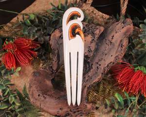 Bone Heru With Koru XLarge Hair Comb (X691)