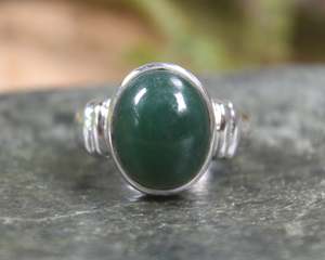 NZ Greenstone Sterling Silver S9 (AZ497) Kawakawa Pounamu