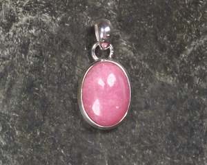 Sterling Silver Necklaces: Rhodonite Sterling Silver Small Pendant (BM357)