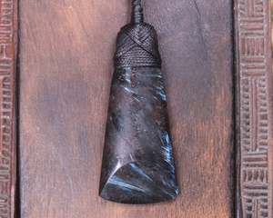 Gemstone Necklace: Astrophyllite Small Toki Pendant (BH288)