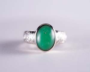 Australian Chrysoprase Sterling Silver Ring S6 (S676)