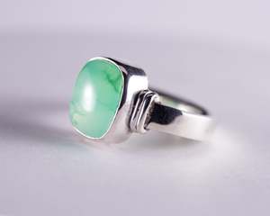 Australian Chrysoprase Sterling Silver Ring S6 (S633)